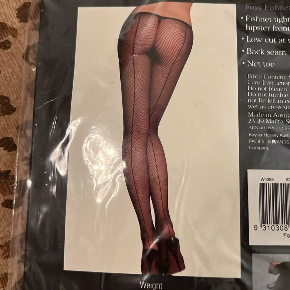 🐷🆕 HTF Love Kylie Foxy Back Seam Fishnet Tights Rare